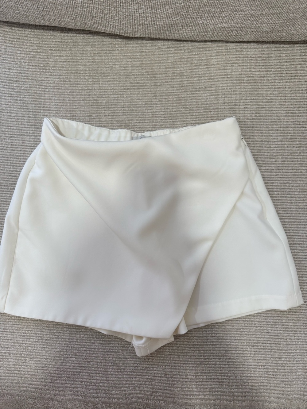 Love Tree Cream Asymmetrical Wrap Skort